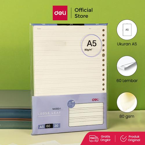 [EZO.7000824] Deli Loose Lead / Isi Binder B5 , 60 Lembar 80 GSM High Paper NX560-1
