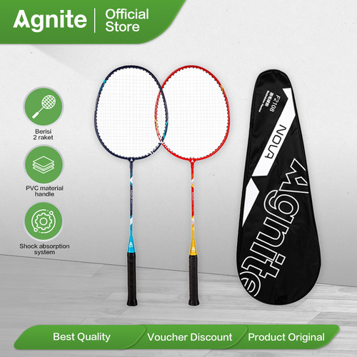 [EZO.7000787] Deli Agnite Badminton Racket/Raket Bulu Tangkis isi2 Senar Nylon F2108