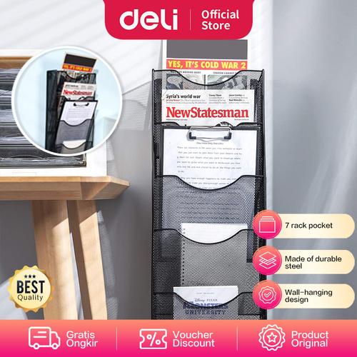 [EZO.7002125] Deli Hanging Magazine Rack / Rak Koran Gantung 7Slot Dari Besi KK2667A