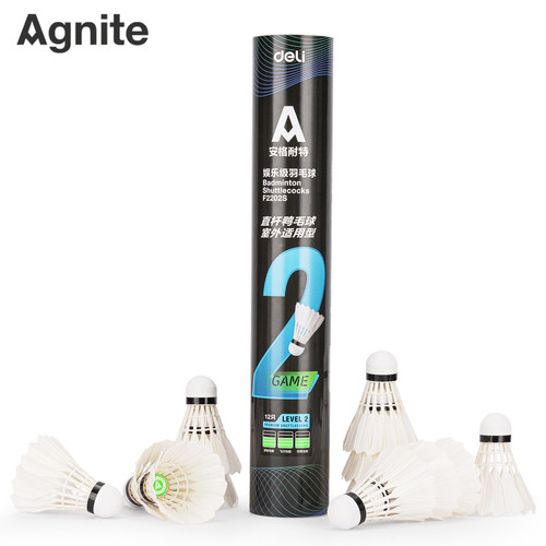 [EZO.7000829] Deli Agnite Shuttlecocks / Kok Bulu Tangkis Premium Isi 12pcs F2202