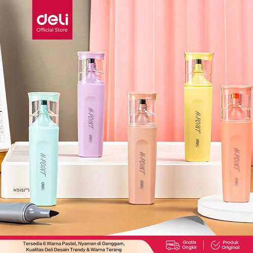 [EZO.7000794] Deli Highlighter Set / Penanda Set Isi 6 Warna Pastel Desain Lucu S616