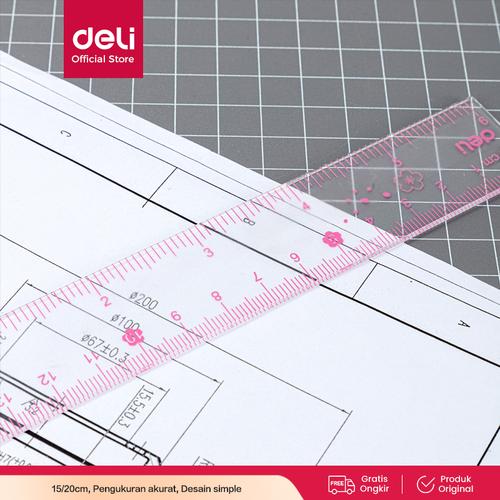 [EZO.7000834] Deli Penggaris Sekolah Design Lucu/ School Straight Edge 15/20cm EH65X