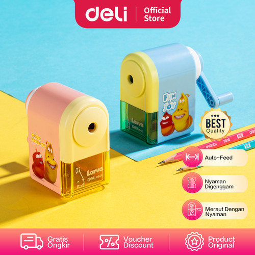 [EZO.7002221] Deli Larva School Rotary Pencil Sharpener/ Rautan Putar Pensil E0641L