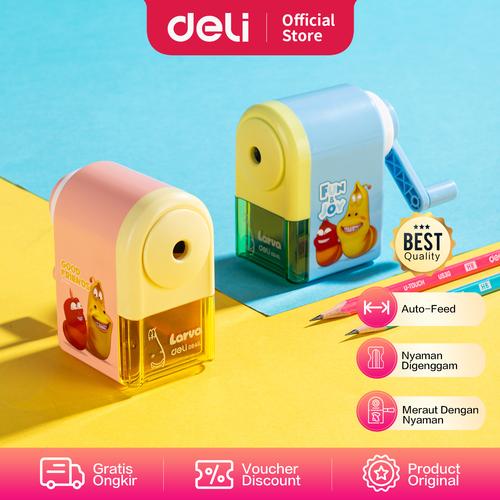 [EZO.7002221] Deli Larva School Rotary Pencil Sharpener/ Rautan Putar Pensil E0641L