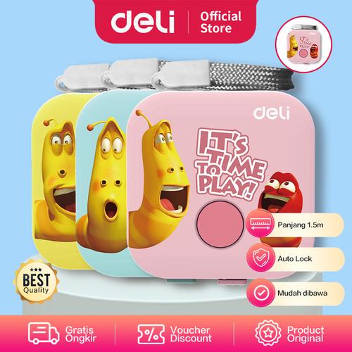 [EZO.7002223] Deli Larva Measure Tape/Meteran Mini Plastik 1.5M Fiberglass E79651