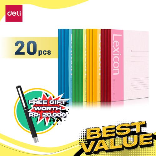 [EZO.7002235] Deli Combo ATK Ekonomis 20pcs Buku Catatan 30-48lbr Gratis GelPen 795X
