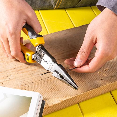 [EZO.7000885] Deli Long Nose Pliers / Tang Lancip Multifungsi 9 Inch PVC DL101008
