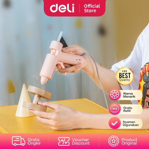 [EZO.7000860] Deli Hot Melt Glue Gun / Lem Tebak Dengan Refill 10pcs 20W/60W 3140X