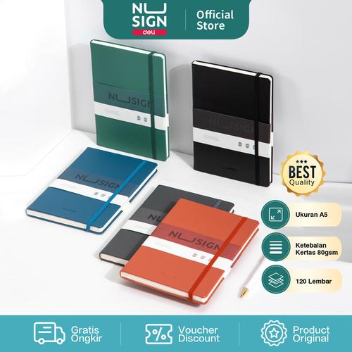 [EZO.7002259] Deli Nusign Notebook / Notebook A5 96 Lembar Kertas 80gsm NS281