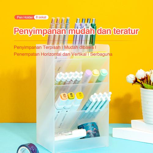 [EZO.7002264] Deli Pen Holder/ Rak Tempat Alat Tulis 4/8 Slot Space Besar 893X