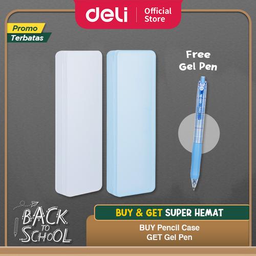 [EZO.7002265] Deli Pencil Pouch / Kotak Pensil Transparant Lucu DIY Sticker 71005