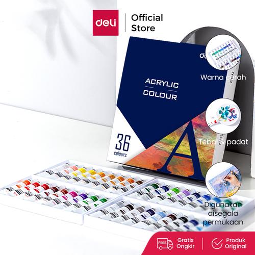 [EZO.7000865] Deli Acrylic Paint/Cat Akrilik Anak 24/36C Dapat Ditulis Di Kain 7391X