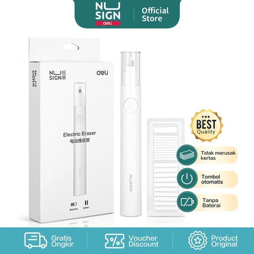 [EZO.7000868] Deli Nusign Electric Eraser / Penghapus Elektrik Refill 20pcs NS152