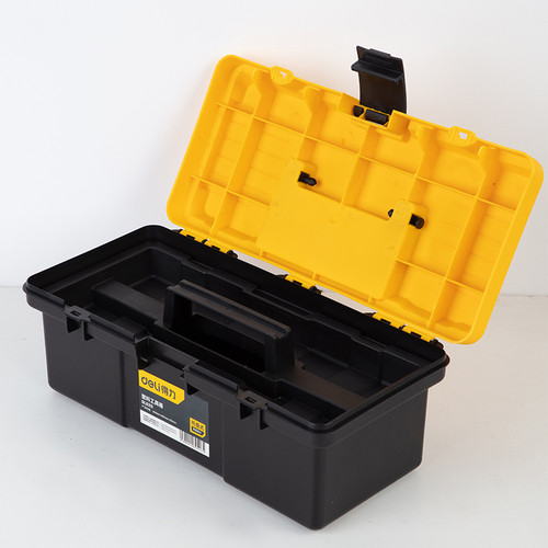 [EZO.7000920] Deli Tool box / Kotak Perkakas Plastik 12" Tahan lama 2 Tingkat DL6211
