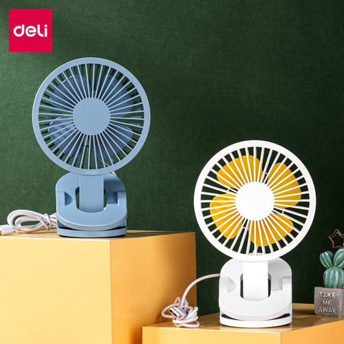 [EZO.7000926] Deli Clip Fan/Kipas Angin Bisa Dijepit Dimeja 5V 1.8W Kabel 1.2M 85810