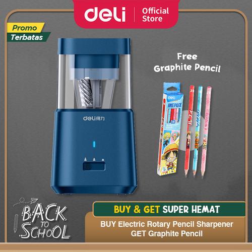 [EZO.7002373] Deli Electril Pencil Sharpener / Rautan Otomatis Dengan Baterai 71205