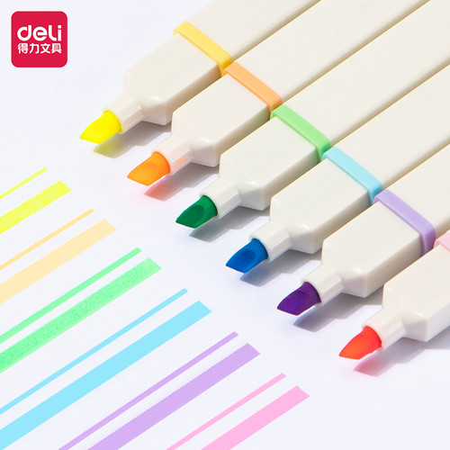 [EZO.7000936] Deli Highlighter / Warna Terang 6 Warna Dengan 2 Macam Tip S741