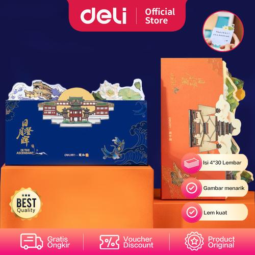 [EZO.7000953] Deli Sticky Notes / Memo Tempel 4*30lembar Dengan Gambar 21504