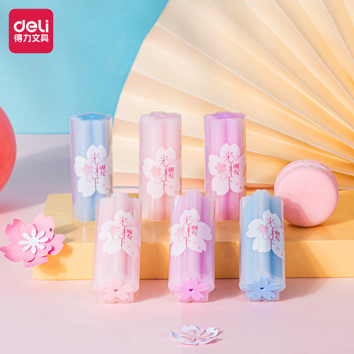 [EZO.7000937] Deli Eraser/Penghapus PVC Bentuk Bunga Sakura Penghapusan Bersih 71136