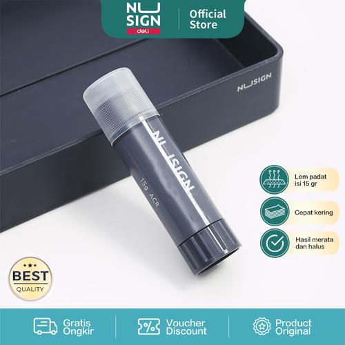 [EZO.7000955] Deli Nusign Glue Stick/Lem Stick 15g Cepat Kering Kemasan Hitam NS193