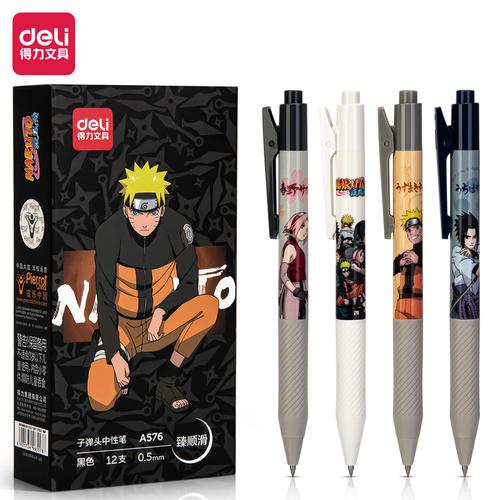 [EZO.7002339] Deli Gel Pen / Pulpen Gel Cetek 0.5mm Tinta Hitam Gambar Naruto A576
