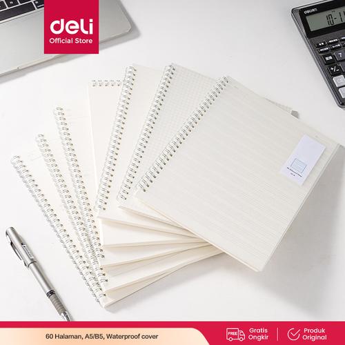 [EZO.7000941] Deli Spiral Notebook / Buku Spiral Cover PP Transparant B5 60L LPB560