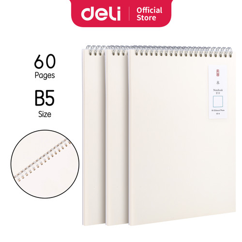 [EZO.7000941] Deli Spiral Notebook / Buku Spiral Cover PP Transparant B5 60L LPB560
