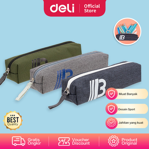 [EZO.7000961] Deli Pencil Pouch/Tempat Pensil Penyimpanan Besar design simple 670XX
