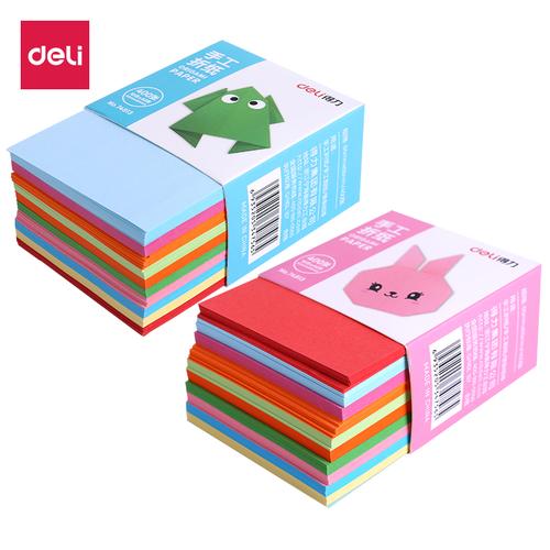 [EZO.7002344] Deli Paper Craft / Origami 400 Lembar 2 Warna Dengan Box 7481X