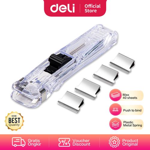 [EZO.7000963] Deli Fastener / Binder Clip Otomatis Gratis 8 Buah Clip 8591A