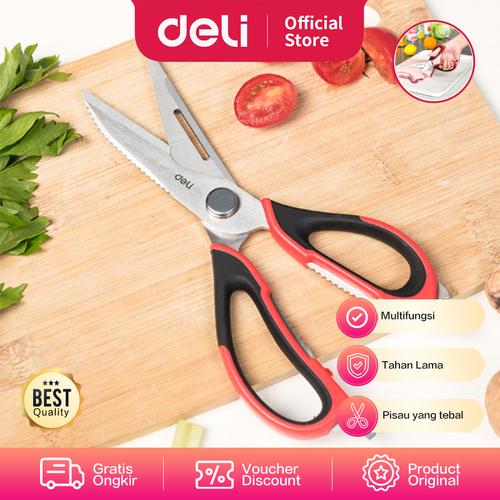 [EZO.7000964] Deli Kitchen Scissors/Gunting Dapur Multifungsi 225mm PisauTajam 77770