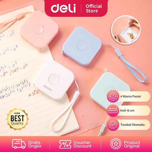 [EZO.7002352] Deli Measure Tapes / Meteran Mini Panjang 2M Warna Pastel 79652