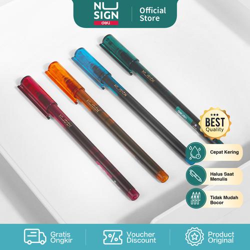 [EZO.7002398] Nusign Roller Pen / Roller Pen Cepat Kering 0.5mm Random Color NS766