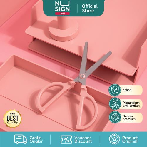 [EZO.7000968] Nusign Scissors / Gunting Dengan Tempat Anti Slip Colorfull NS051