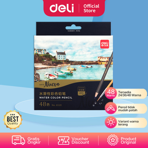 [EZO.7000970] Deli Pensil Warna 24C dapat dicuci dan teknologi hybrid 6521