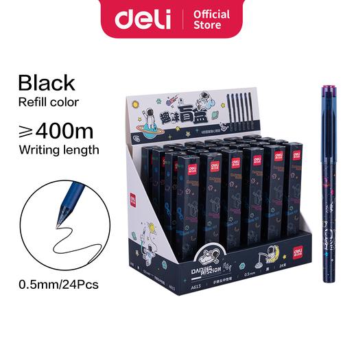 [EZO.7002369] Deli Gel Pen / Pulpen Gel Box Misterius Gambar Astronot 0.5mm A613