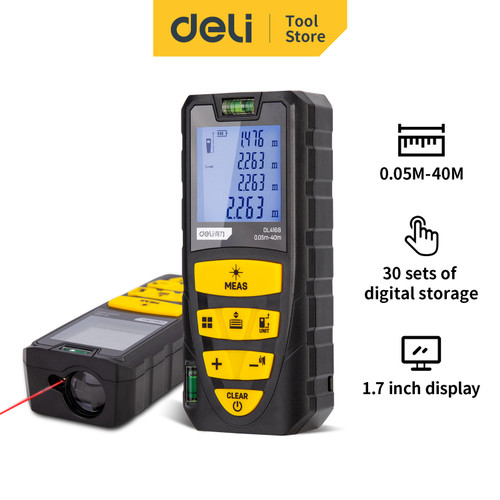 [EZO.7000999] Deli Laser Rangefinders/Meteran Laser Digital 40/60/80/100 m DL331040