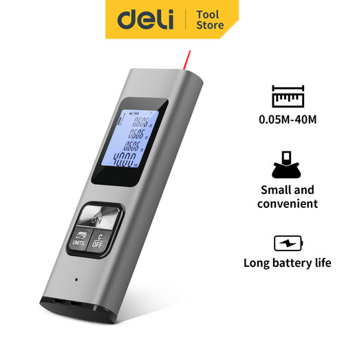 [EZO.7002436] Deli Mini Lithium Laser Rangefinders/Meteran Laser Digital40m DL331040
