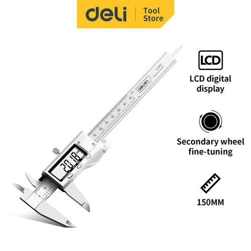 [EZO.7001003] Deli Vernier Caliper/Jangka Sorong Digital 6 inch Stainless DL91150
