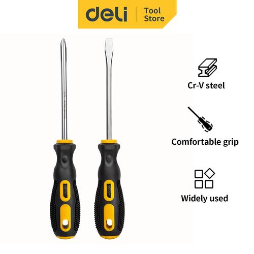 [EZO.7001009] Deli Screwdriver Sets/Set Obeng 2 Pcs Chrome vanadium steel DL260002B