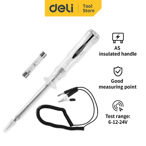 [EZO.7000990] Deli Test Pen / Tespen Aki 6V-24V 14 cm DL8007