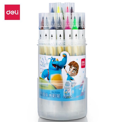 [EZO.7001021] Deli Felt Pen / Spidol Dengan 2 Ujung Kuas Dan Pensil 70734