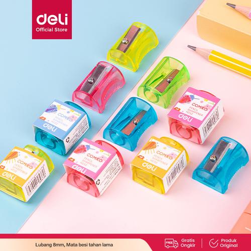 [EZO.7001054] Deli Sharpener / Rautan Pensil Lucu Warna-Warni EH032 EH034