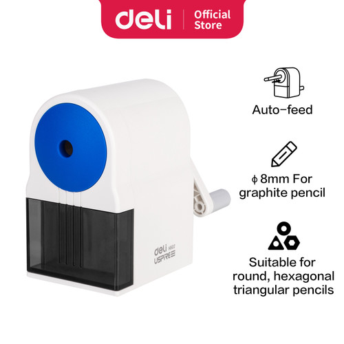 [EZO.7002474] Deli Rotary Sharpener / Rautan Pensil dengan Pengatur Ketajaman EH502
