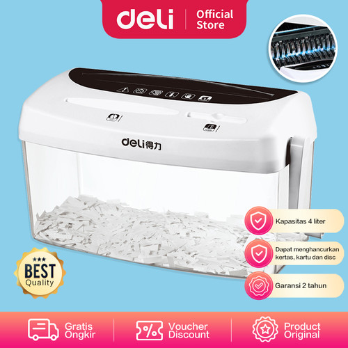Deli Paper Shredder Penghancur Kertas Manual A4 Uk 4 Liter 9935