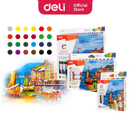 [EZO.7001061] Deli Cat Gouache / Cat Guas 5/12/24 Warna Kemasan Kotak 12ml EC11