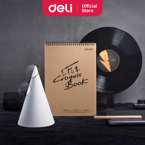 [EZO.7001071] Deli sketch book 60 lembar , buka vertikal,atau diputar 73634 73635