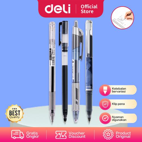 [EZO.7001043] Deli Ultra Smooth Ink Office Gel Pen/Pulpen Gel 0.5mm Tinta Hitam EG08