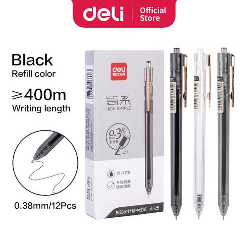 [EZO.7002487] Deli Gel Pen Pulpen Gel Tinta Hitam 0.38mm A525