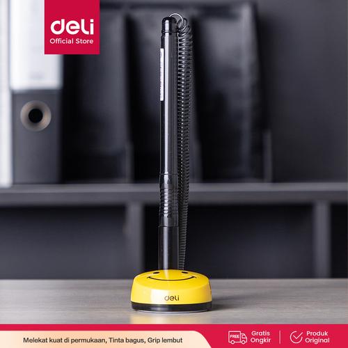 [EZO.7001092] Deli Desk Ballpoint Pulpen Meja 0.5mm Tinta Warna Biru EQ50-BL
